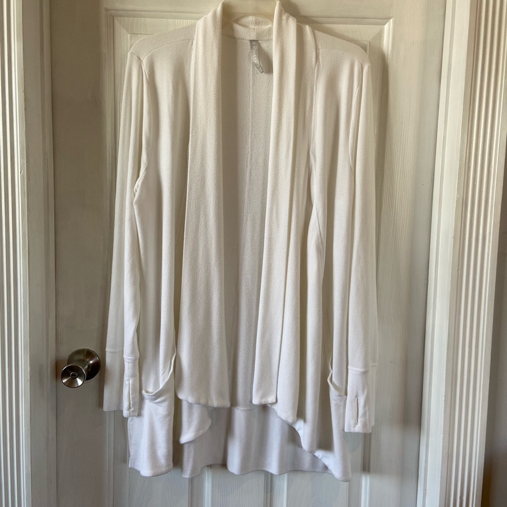 Athleta Cream Open Drape Cardigan